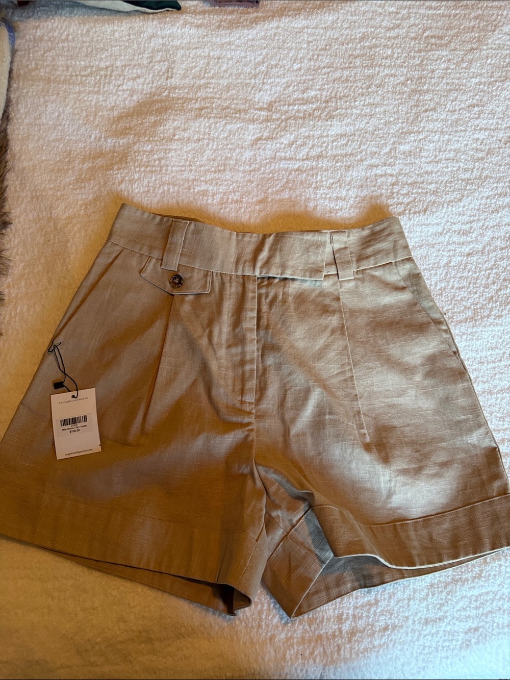 Madison Tailored Bermuda Shorts in Tan